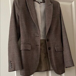 Classic Brown Plaid Women’s Blazer